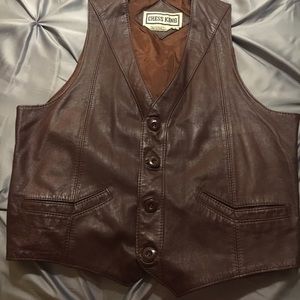 Brown Genuine leather vest